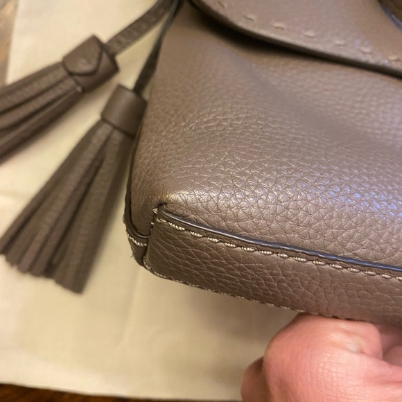 Tory Burch MCGRAW FOLD-OVER CROSSBODY, Silver Maple - Picture 13 of 14